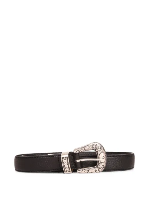 Orciani engraved-buckle leather belt