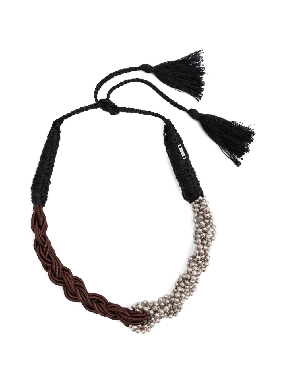 Alysi braided beaded necklace - Marrone