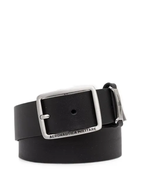 Aeronautica Militare logo-engraved leather belt