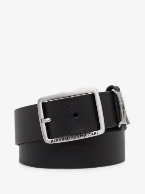 Aeronautica Militare logo-engraved leather belt