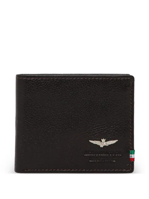 Aeronautica Militare logo-plaque grained leather wallet