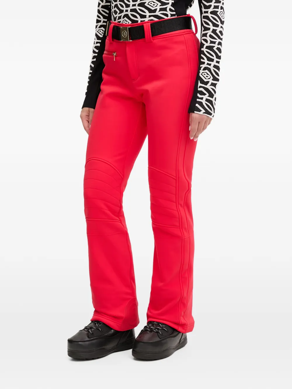 BOGNER quilted-knee belted ski pants - Rot
