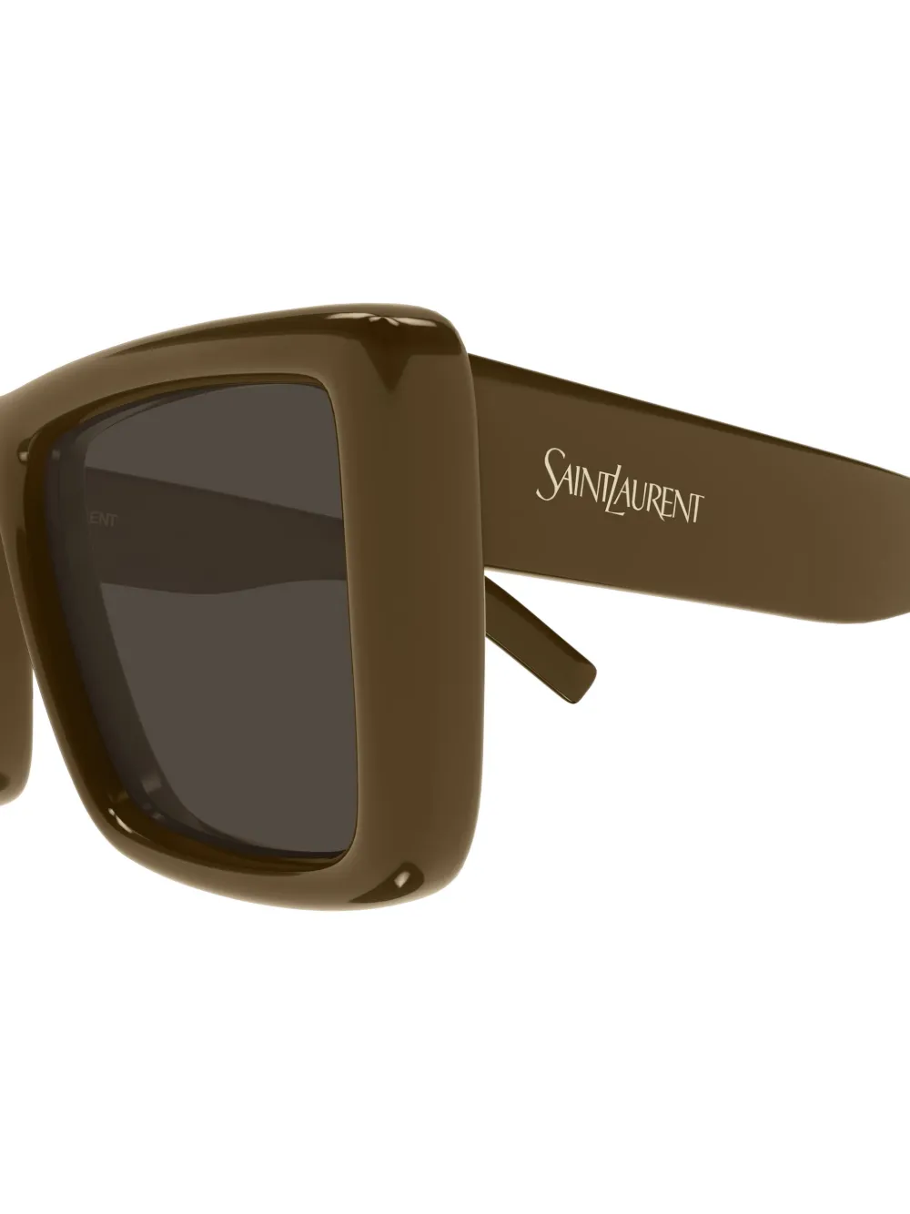 Saint Laurent Eyewear Howl zonnebril met rechthoekig montuur Bruin