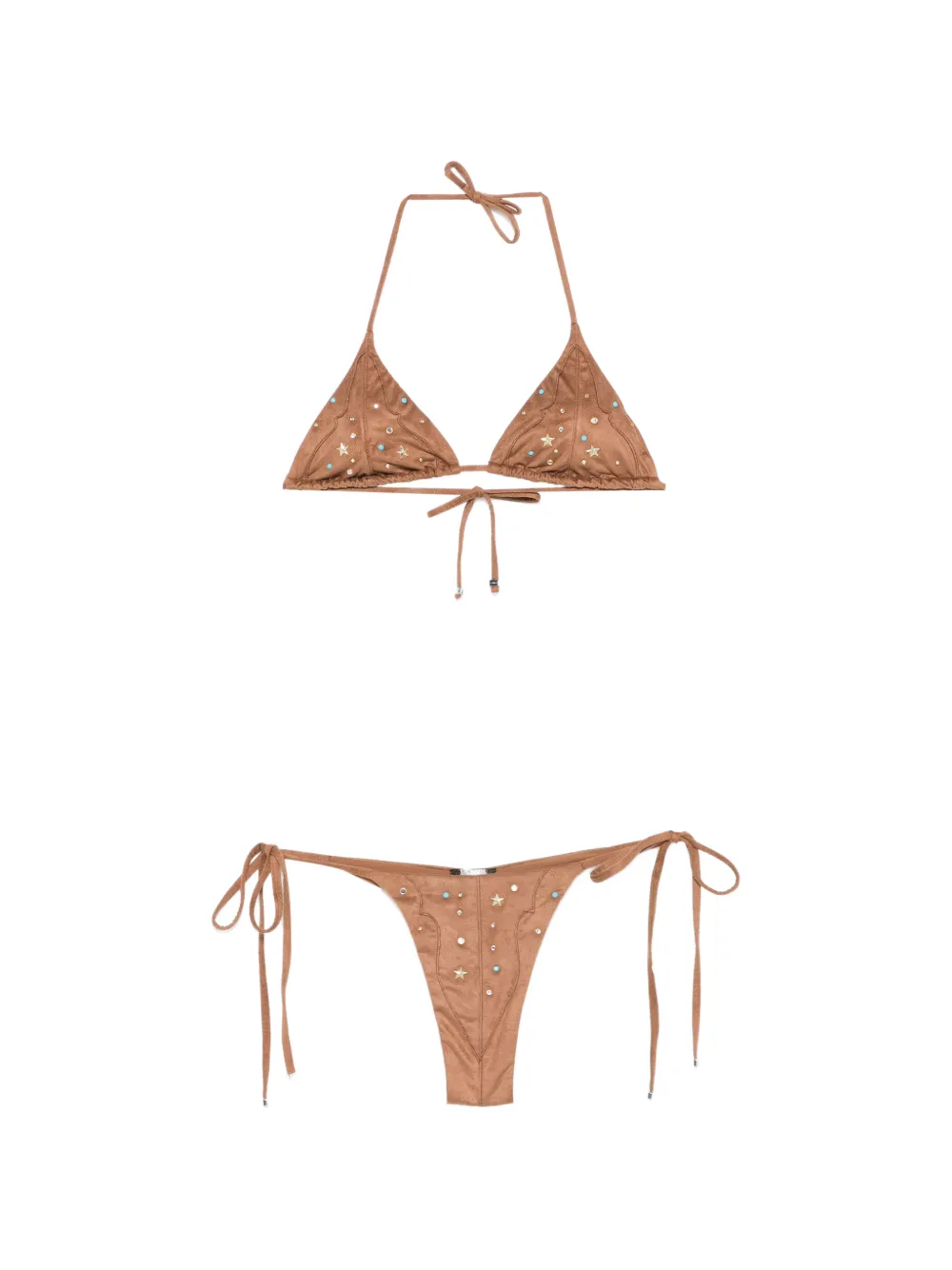 VENUJA crystal-embellished bikini set - Braun