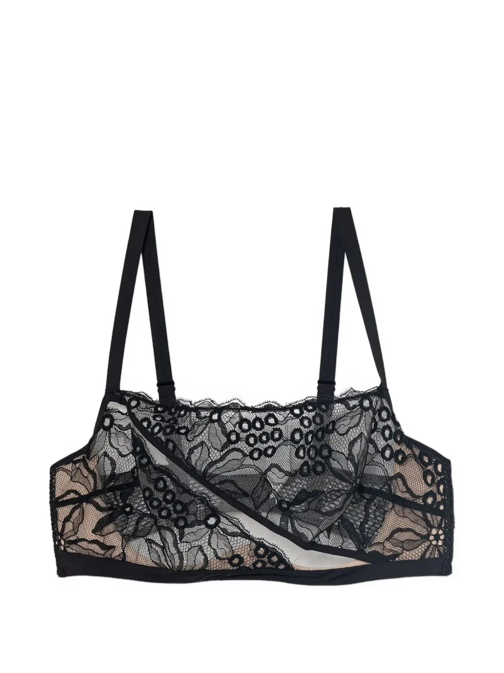 Chantelle Reggiseno a fascia Roxane con inserti in pizzo - Nero