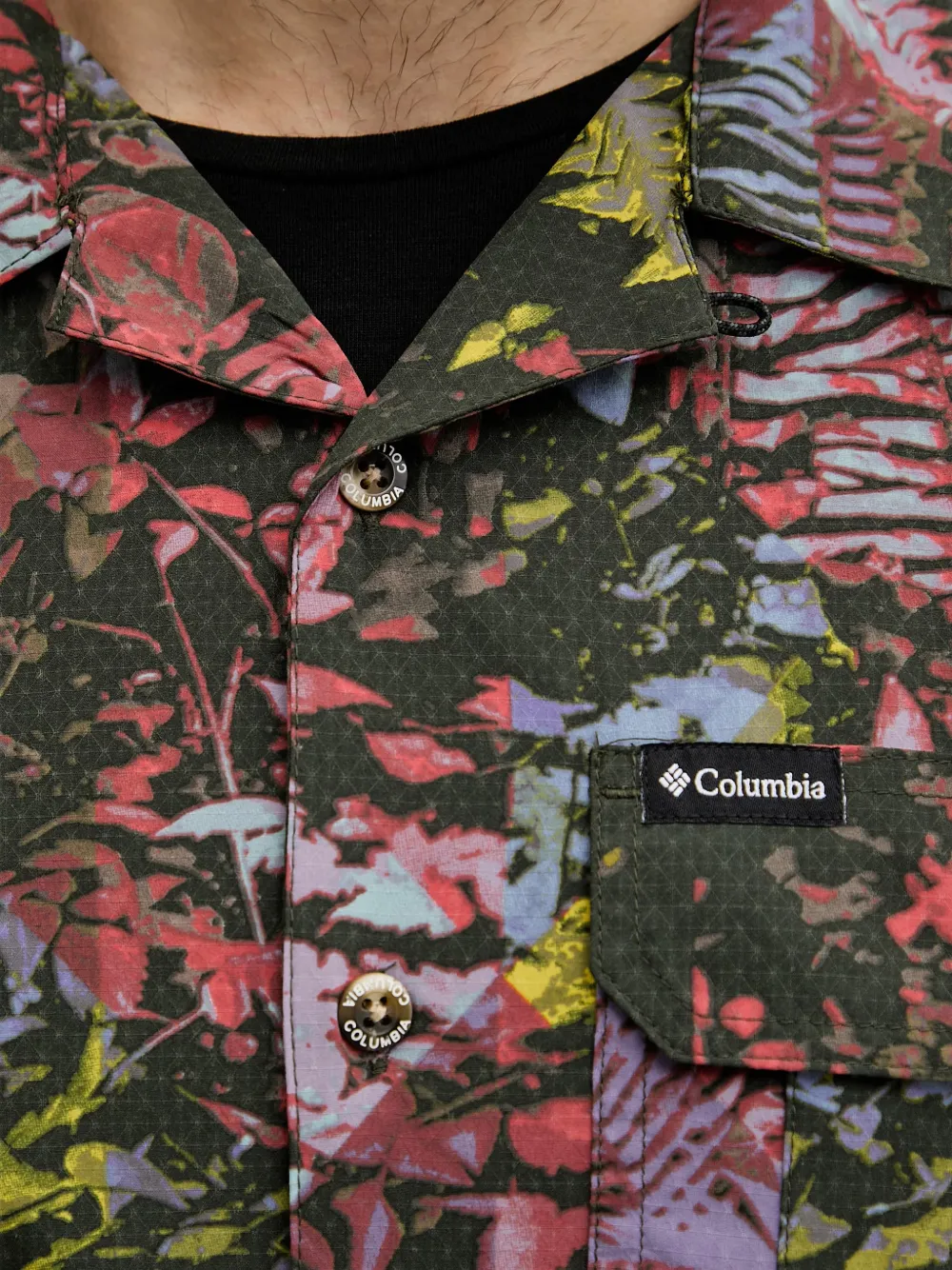 Columbia Sportswear Tech Trail overhemd met bladerprint en korte mouwen Groen