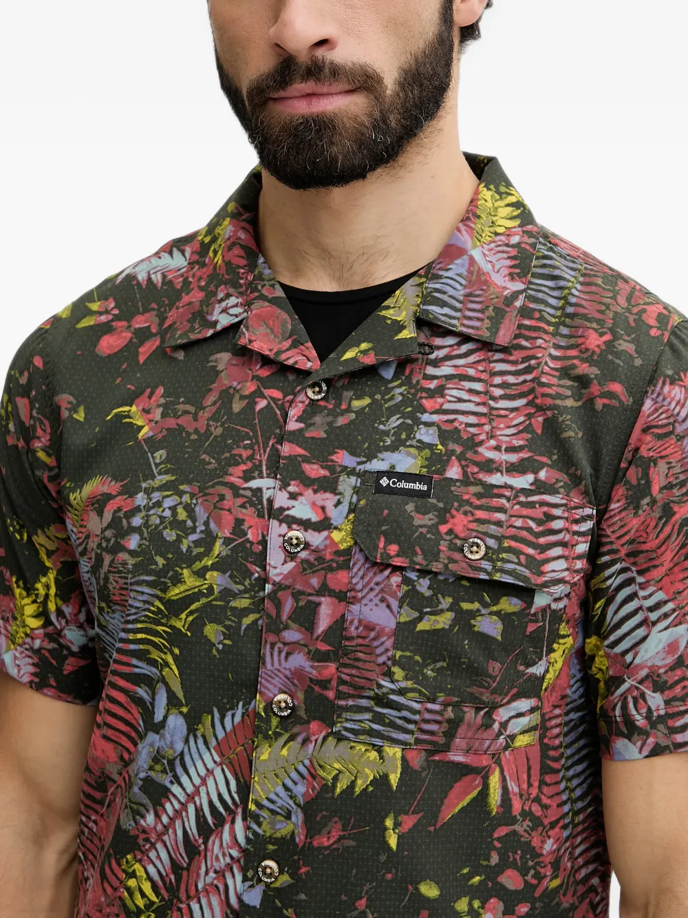 Columbia Sportswear Tech Trail overhemd met bladerprint en korte mouwen Groen