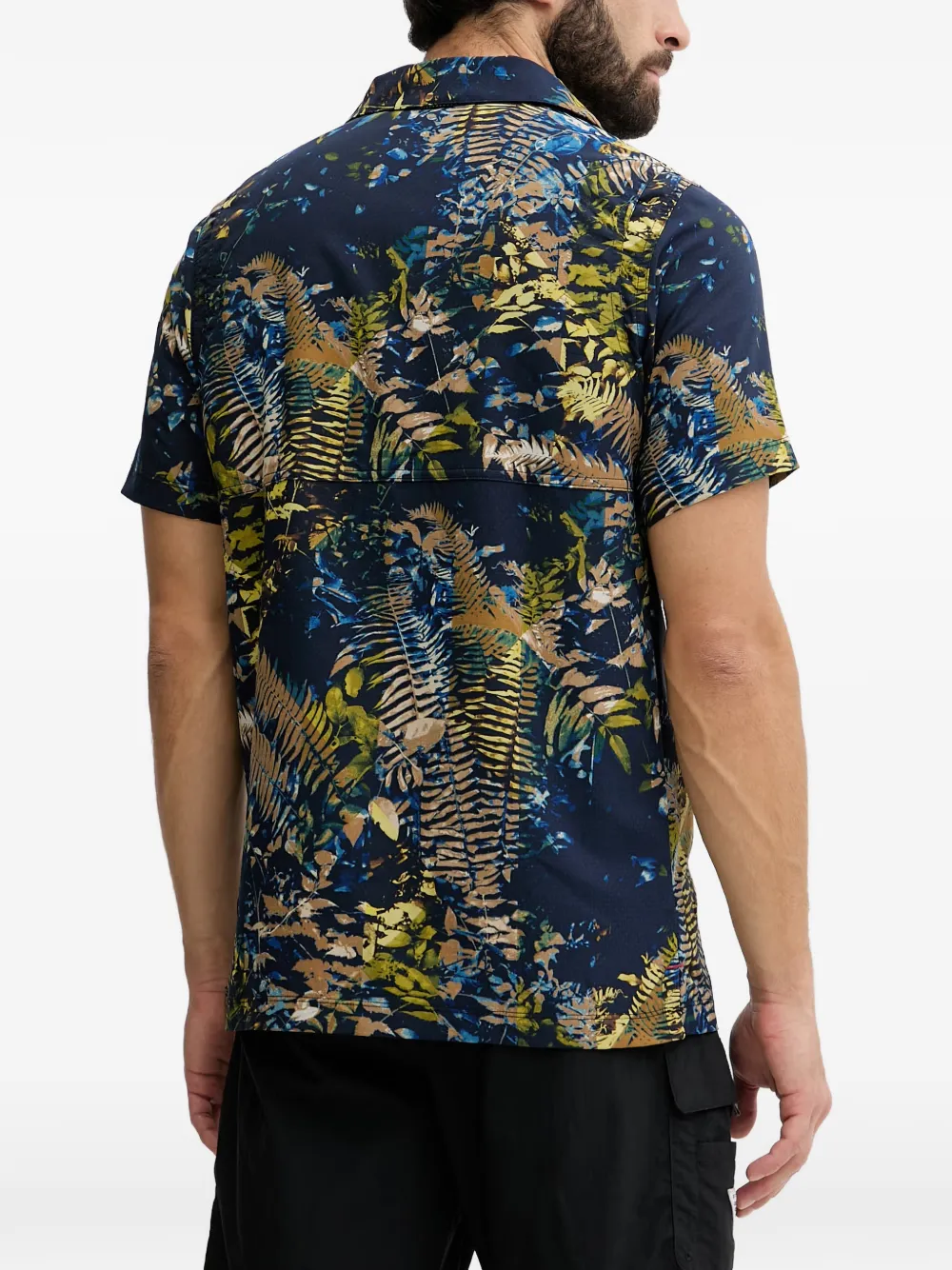 Columbia Overhemd met korte mouwen en varen-print Blauw