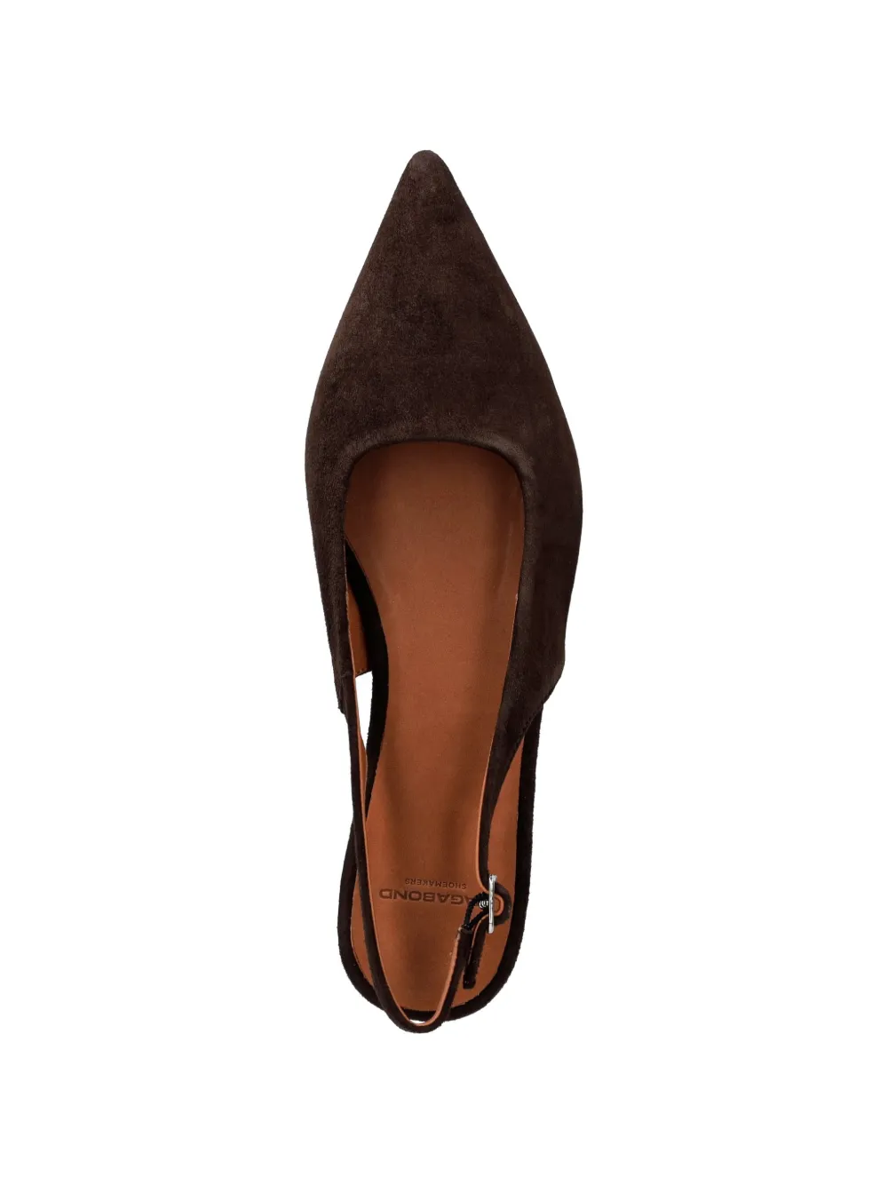 VAGABOND Hermine slingback ballerina's met puntige neus Bruin