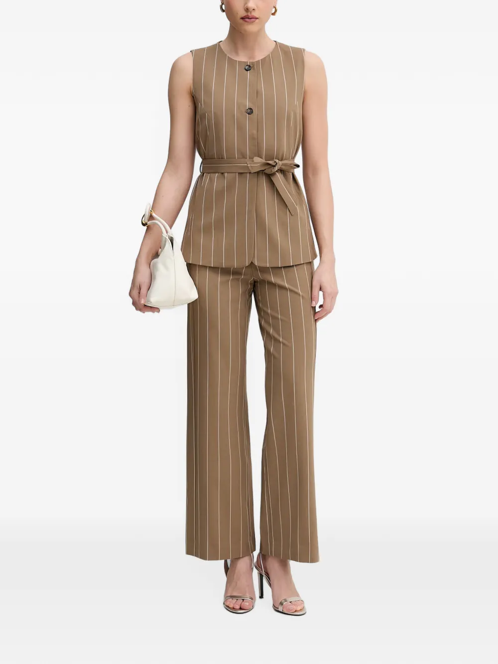 Benetton Broek met wijde pijpen Bruin