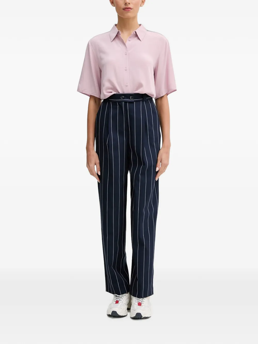 Benetton Broek met krijtstreep Blauw