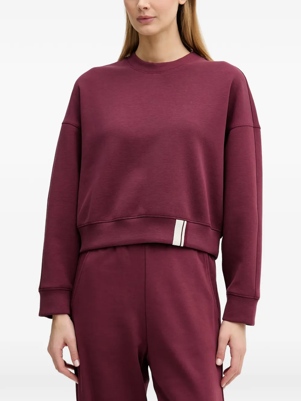 Benetton logo-embroidered crew-neck sweatshirt - Rouge Benetton logo-embroidered crew-neck sweatshirt - Rouge