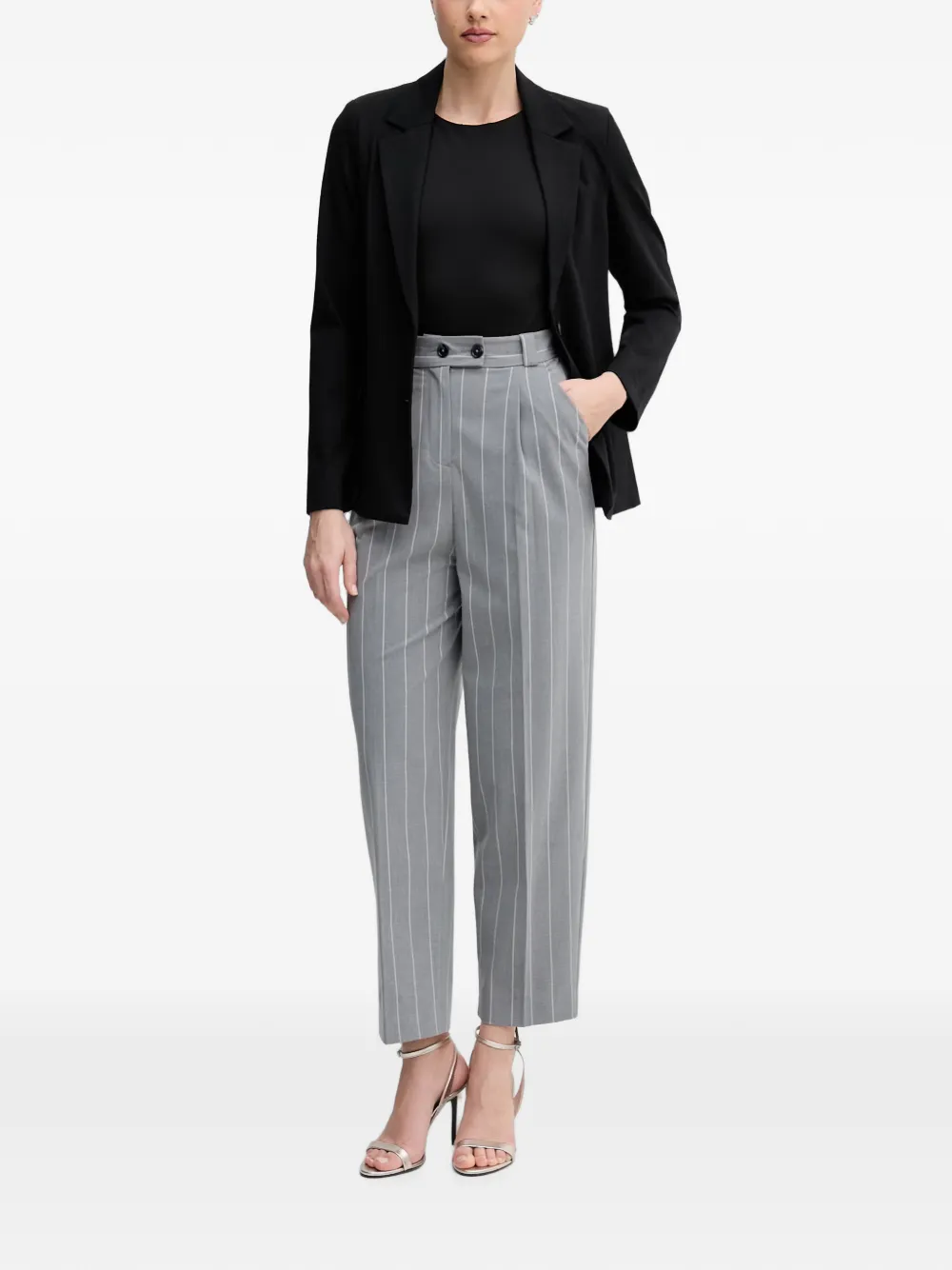 Benetton Broek met krijtstreep Grijs