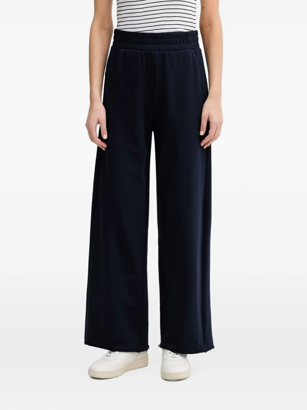 Benetton elasticated raw-cut track pants - Blu