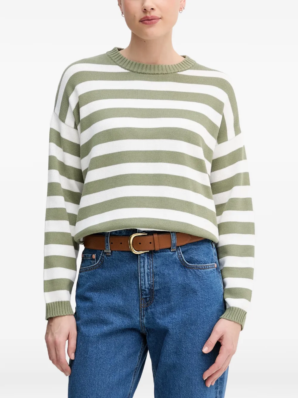 Benetton striped crew-neck sweater - Verde
