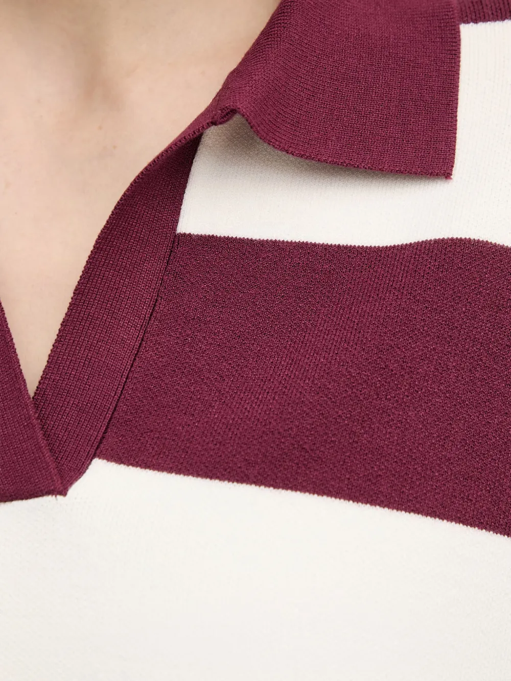 Benetton Gestreepte trui met polokraag Rood