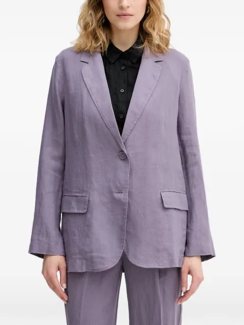 Benetton linen notch-lapels blazer