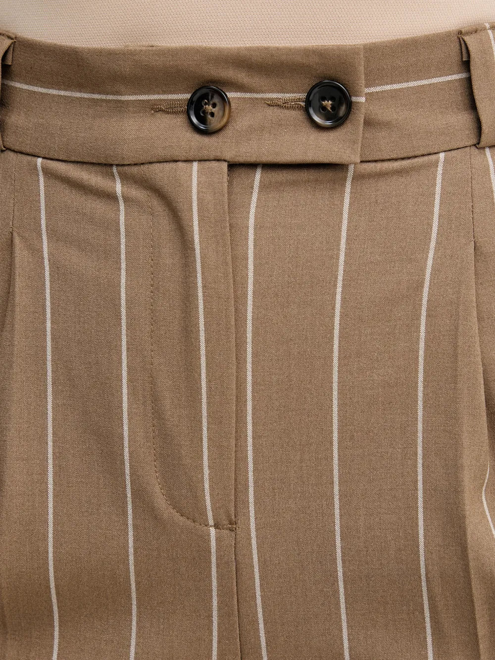 Benetton Plooibroek met krijtstreep Bruin