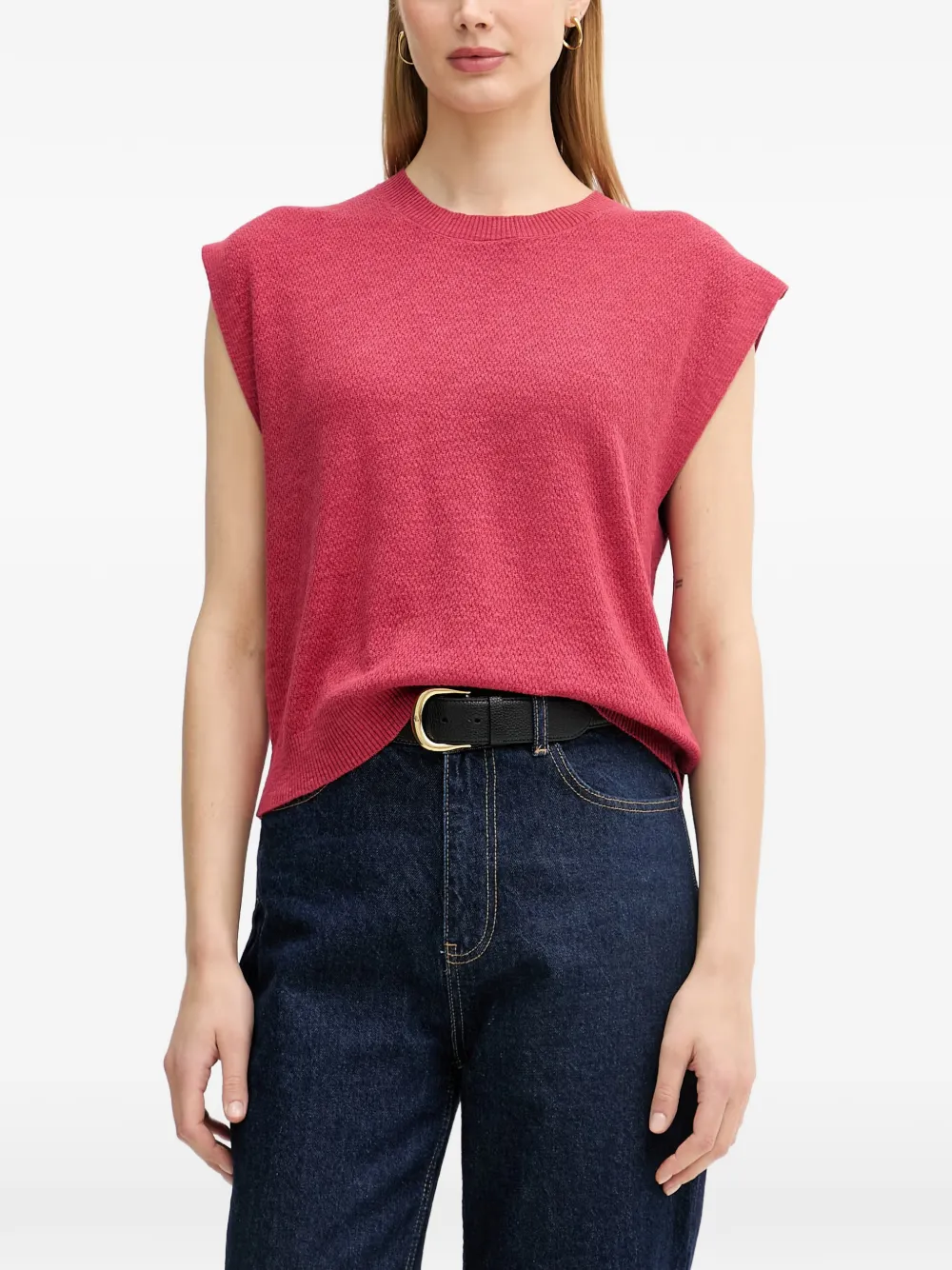 Benetton ribbed-knit sleeveless sweater - Rosa