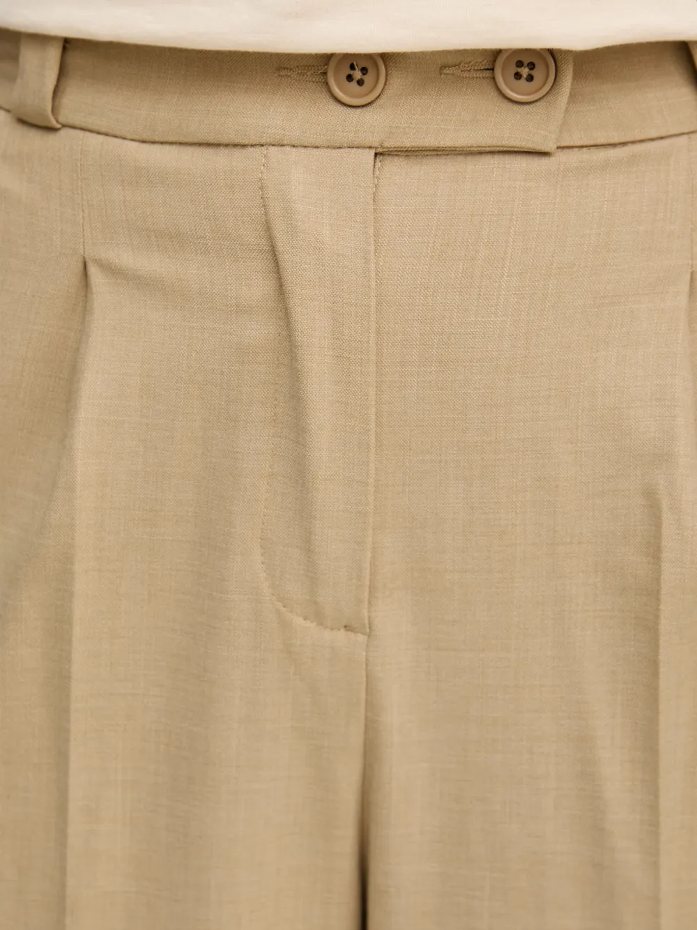 Benetton Straight plooibroek Beige