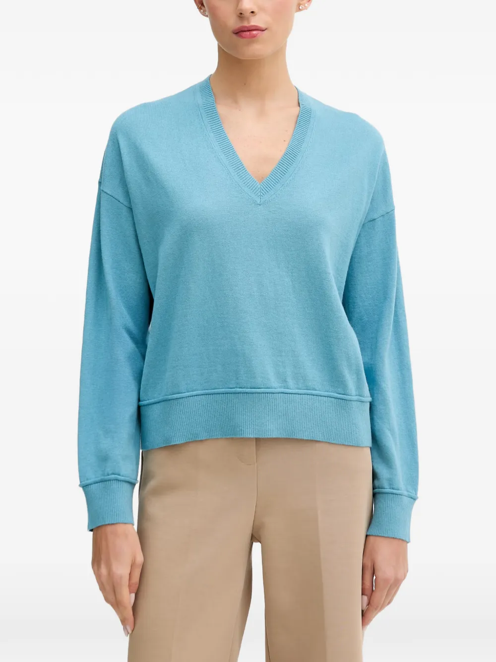 Benetton V-neck drop-shoulder sweater - Blu