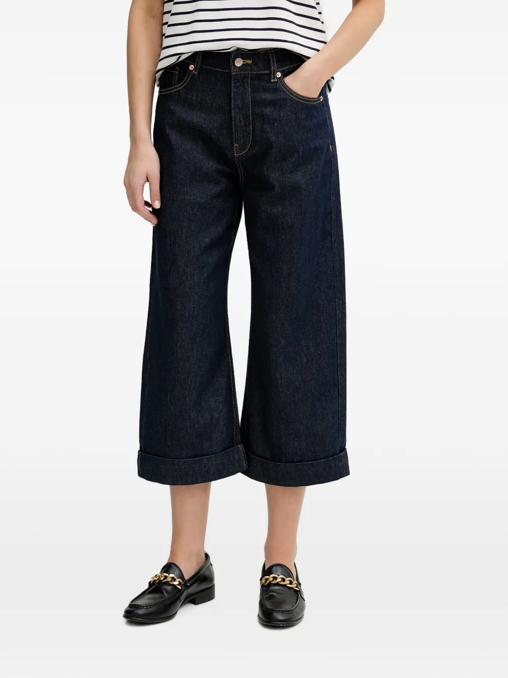 Benetton cropped wide-leg jeans - Blau