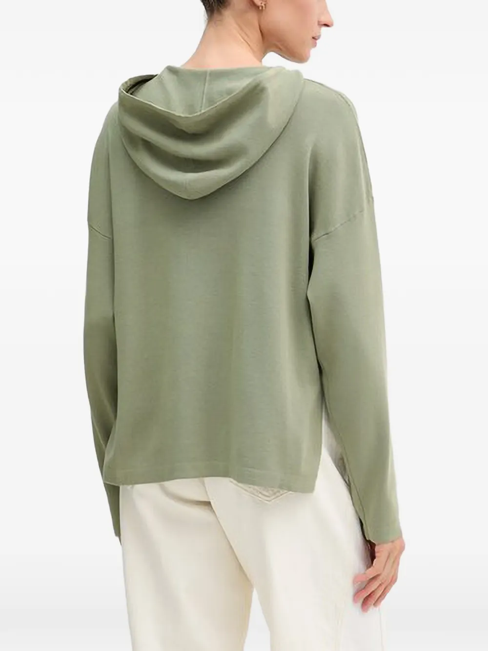Benetton Hoodie met verlaagde schouders en trekkoord Groen