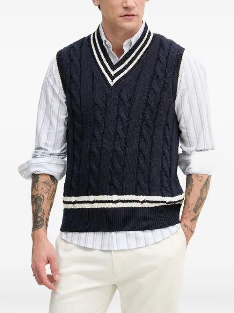 Benetton cable-knit striped sweater