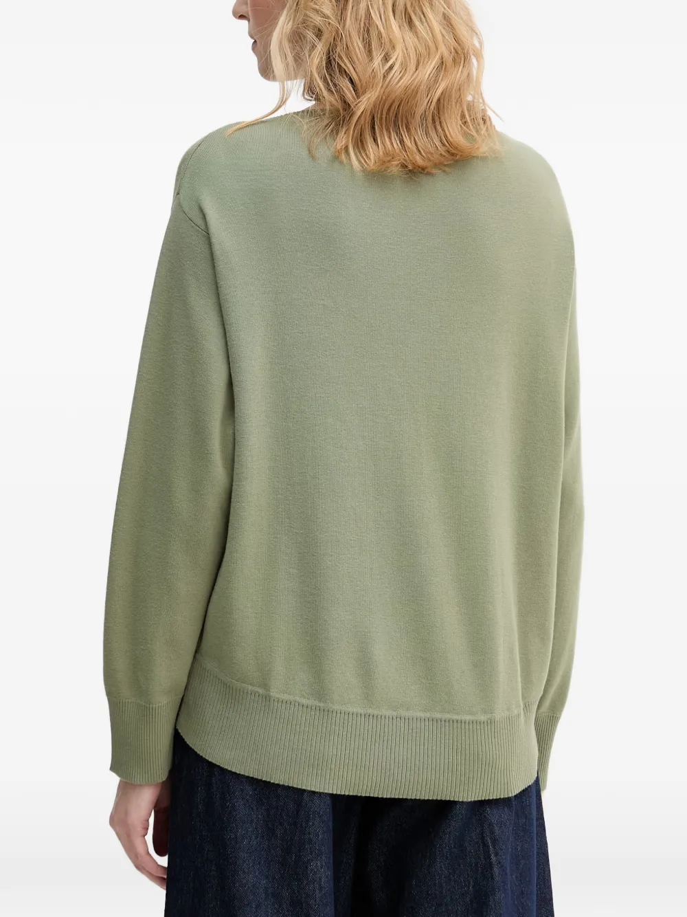Benetton Trui met geribbelde afwerking Groen
