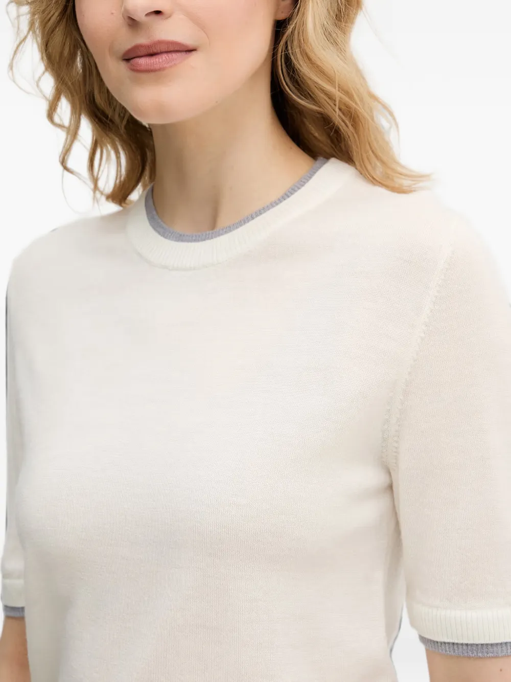 Benetton Trui met korte mouwen Beige