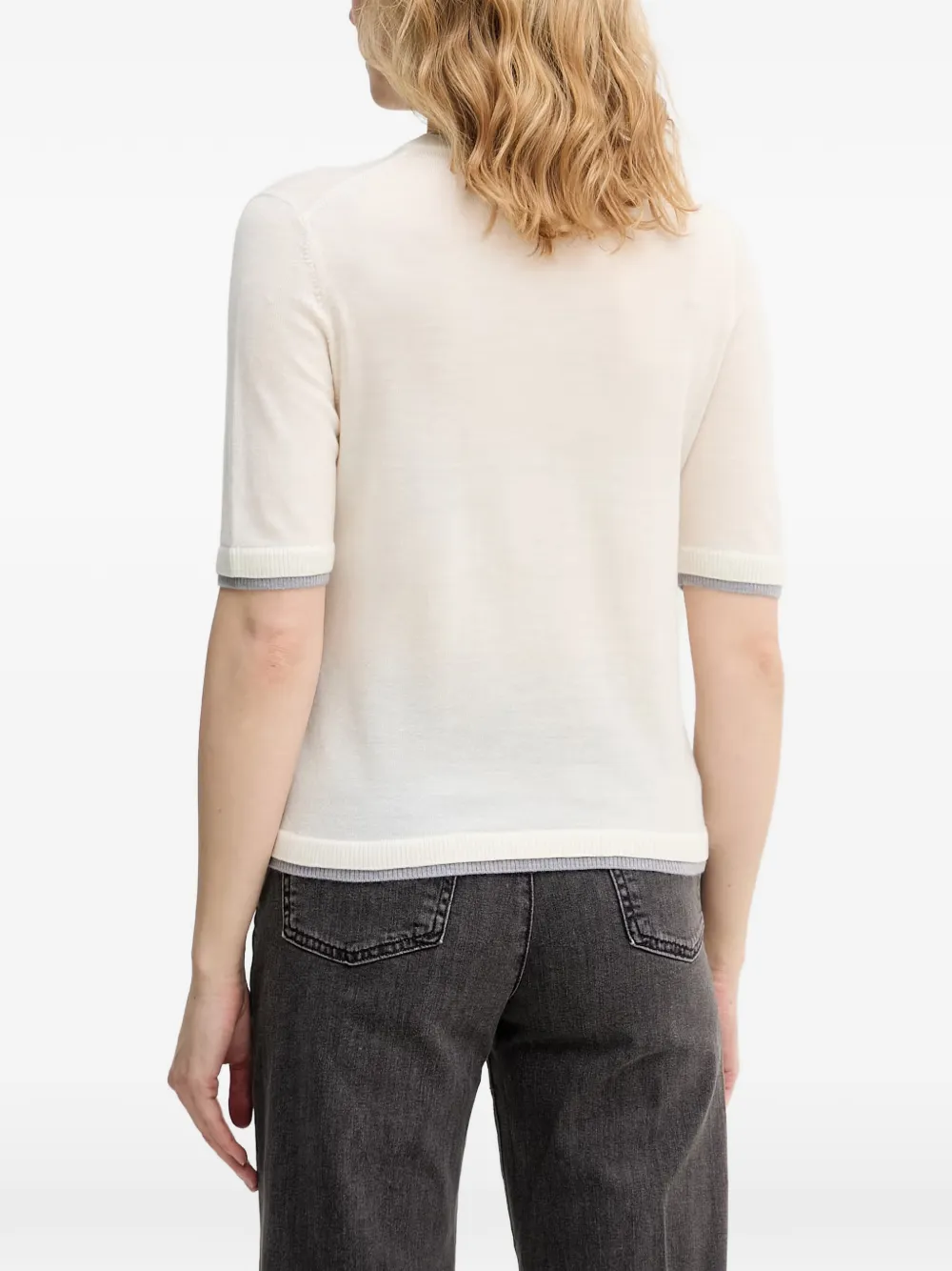 Benetton Trui met korte mouwen Beige