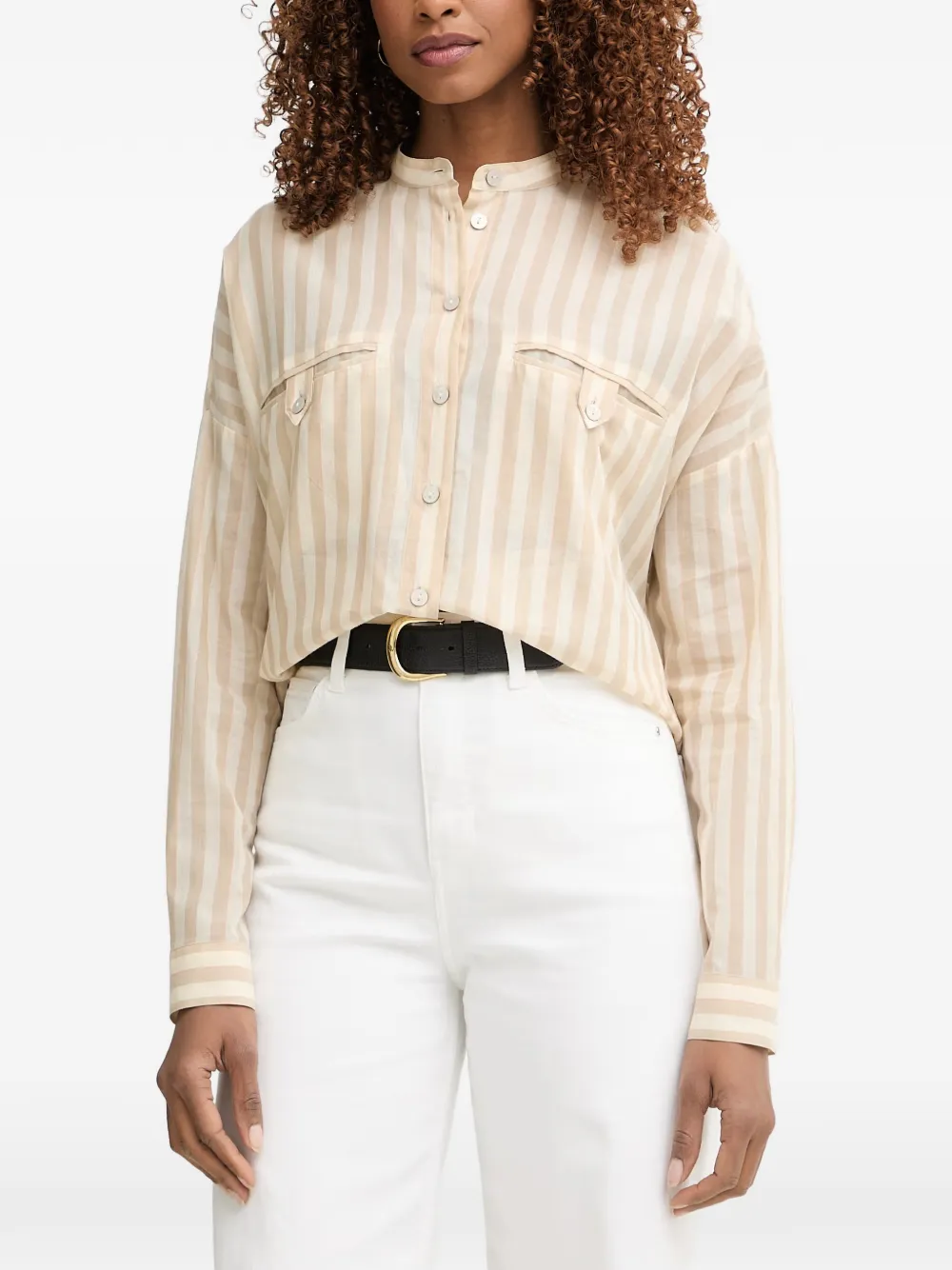 Benetton striped button-up shirt - Toni neutri