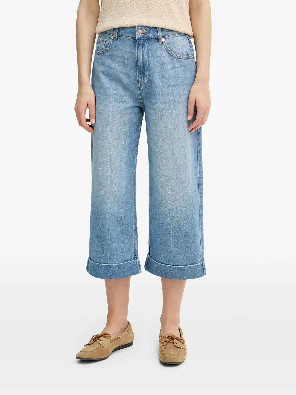 Benetton turn-up wide-leg jeans - Blu