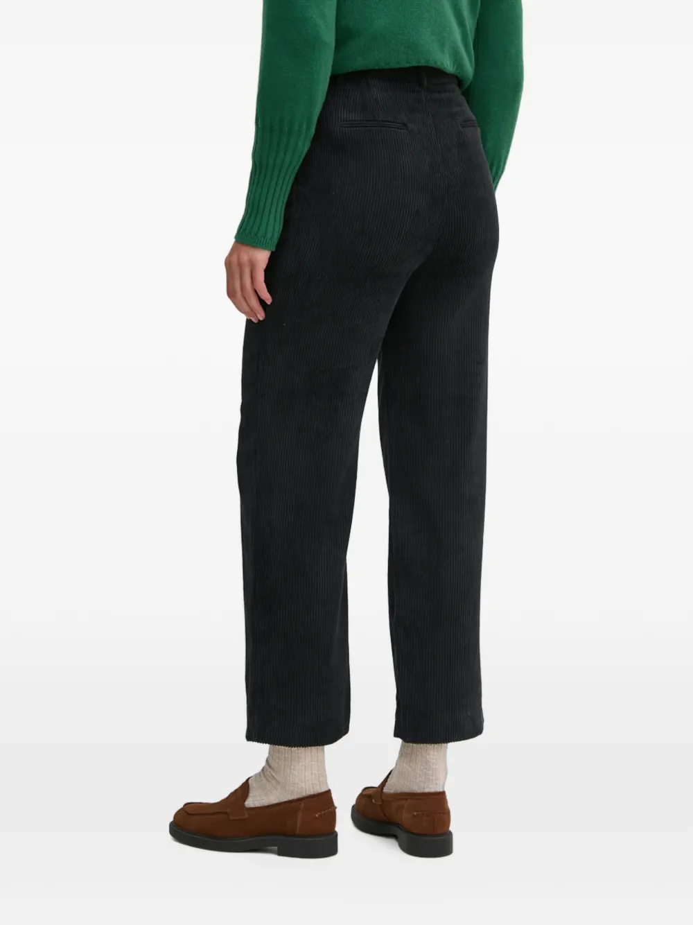 Benetton Broek met ribfluwelen textuur Zwart