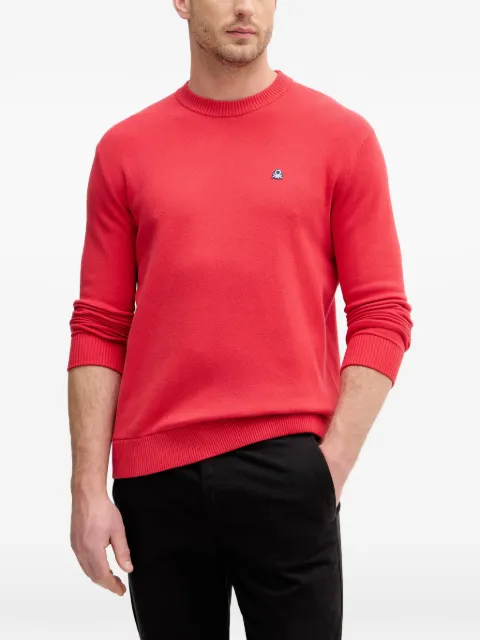 Benetton logo-embroidered ribbed-trim sweater