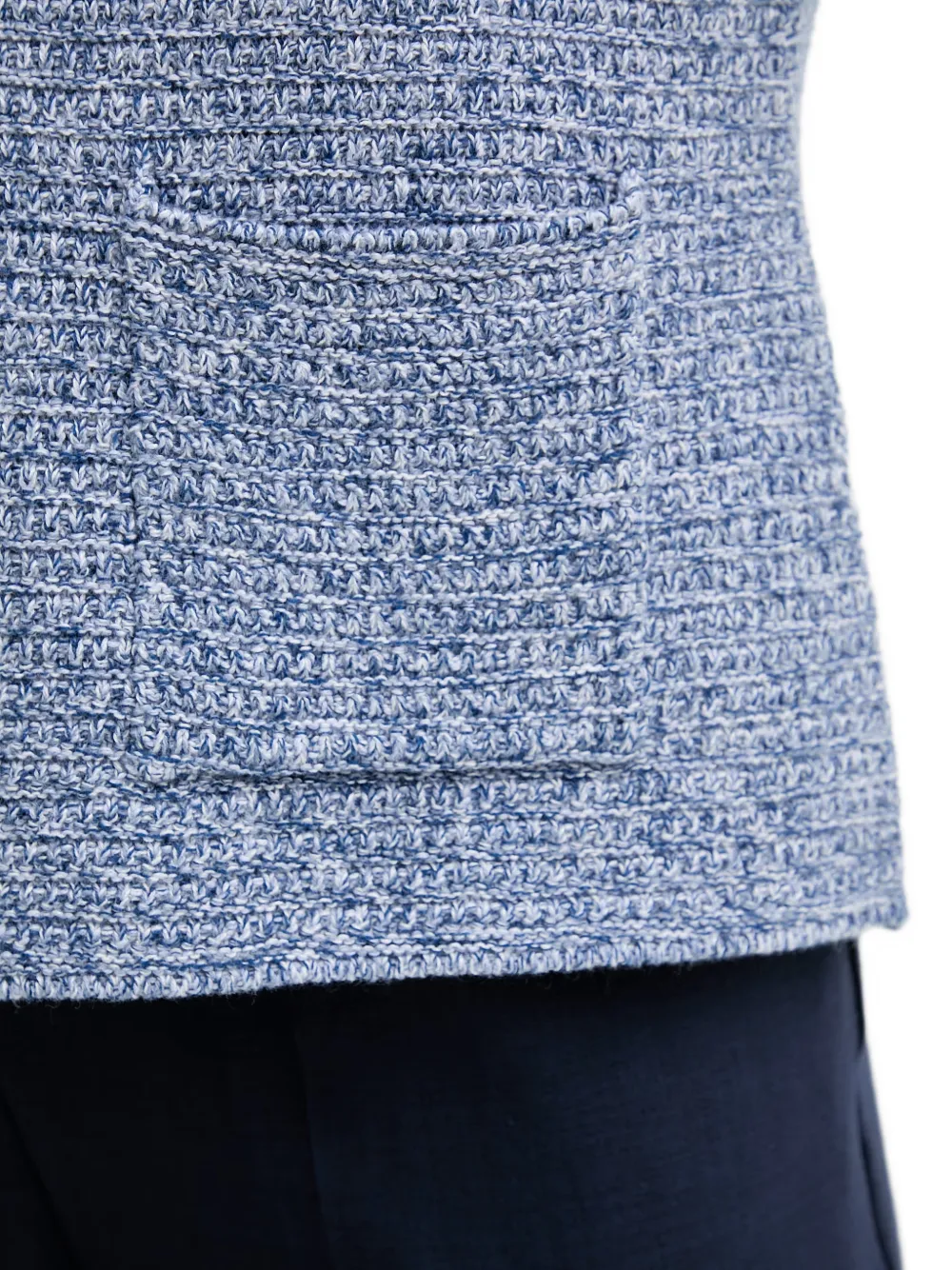 Benetton Gebreid vest met gekerfde revers en textuur Blauw