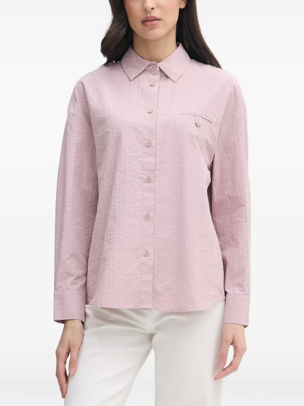 Benetton seersucker long-sleeve shirt