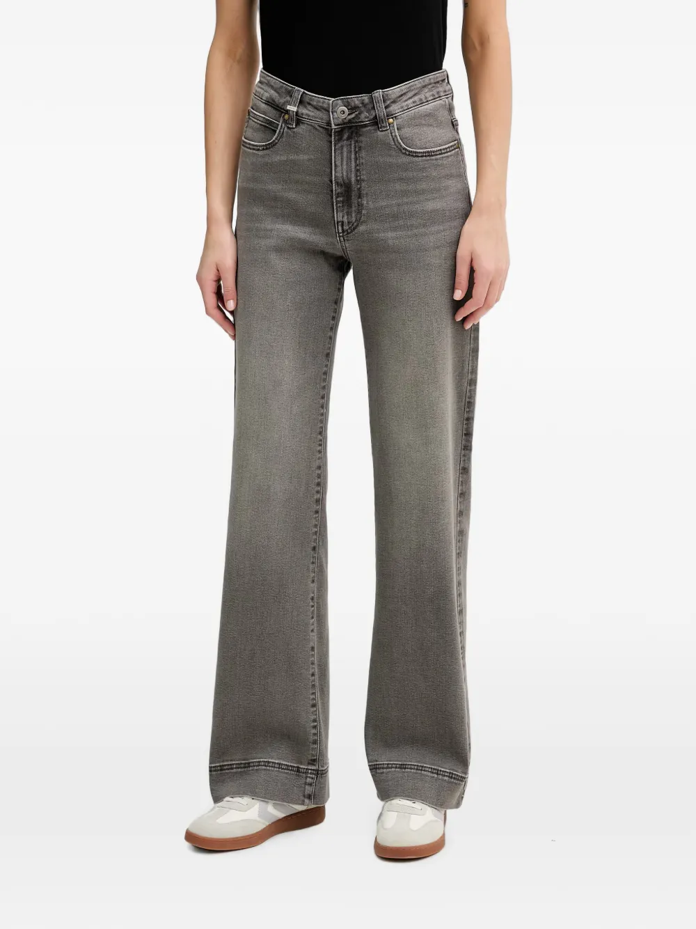 Benetton high-waisted wide-leg jeans - Grigio