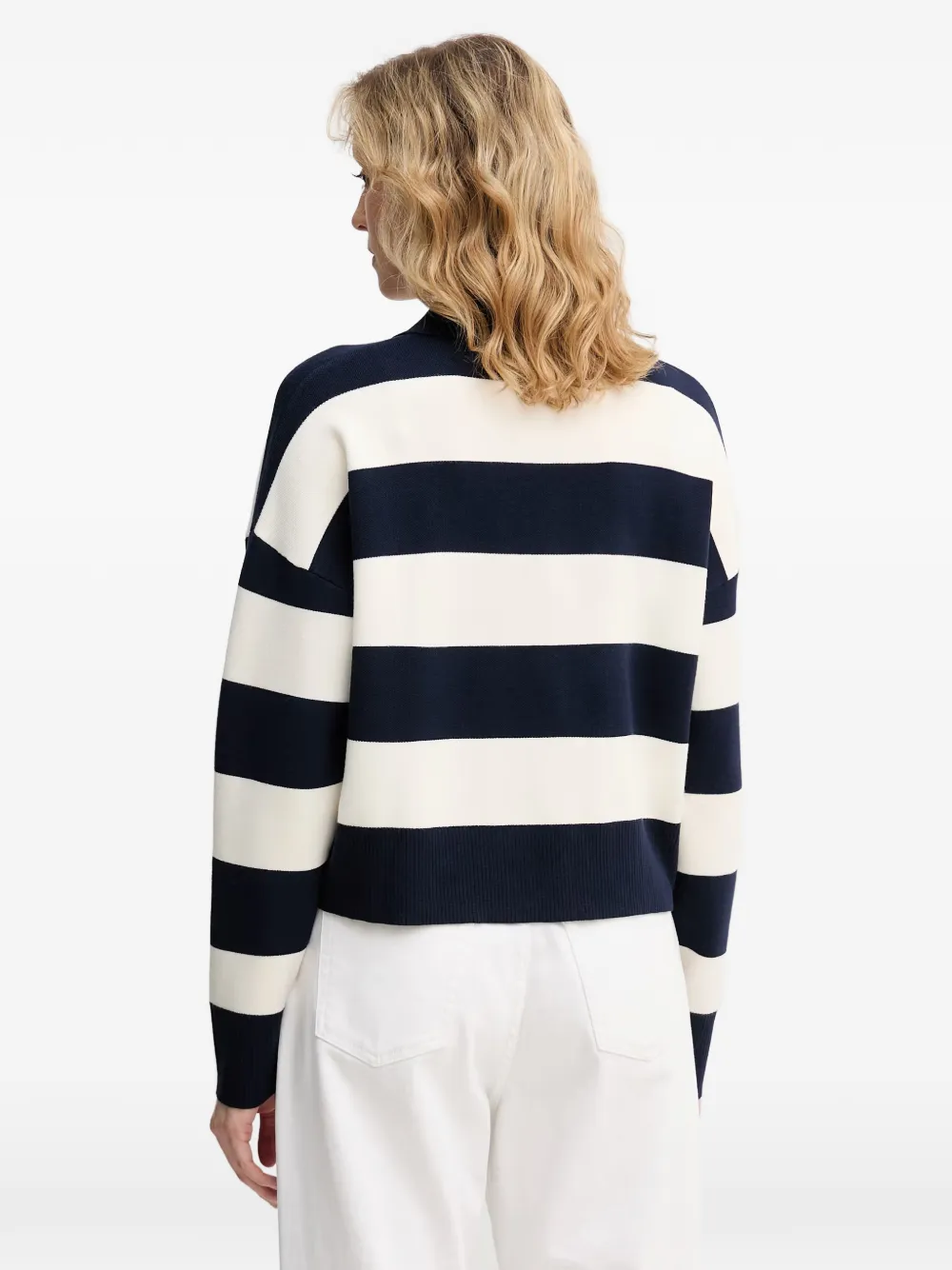 Benetton Gestreepte trui met polokraag Blauw