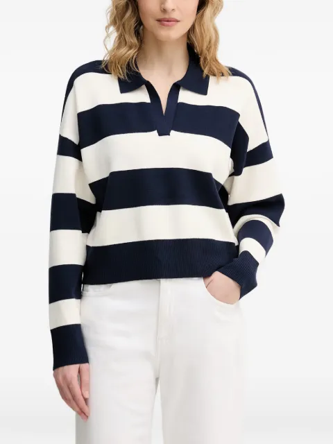 Benetton striped polo-collar sweater