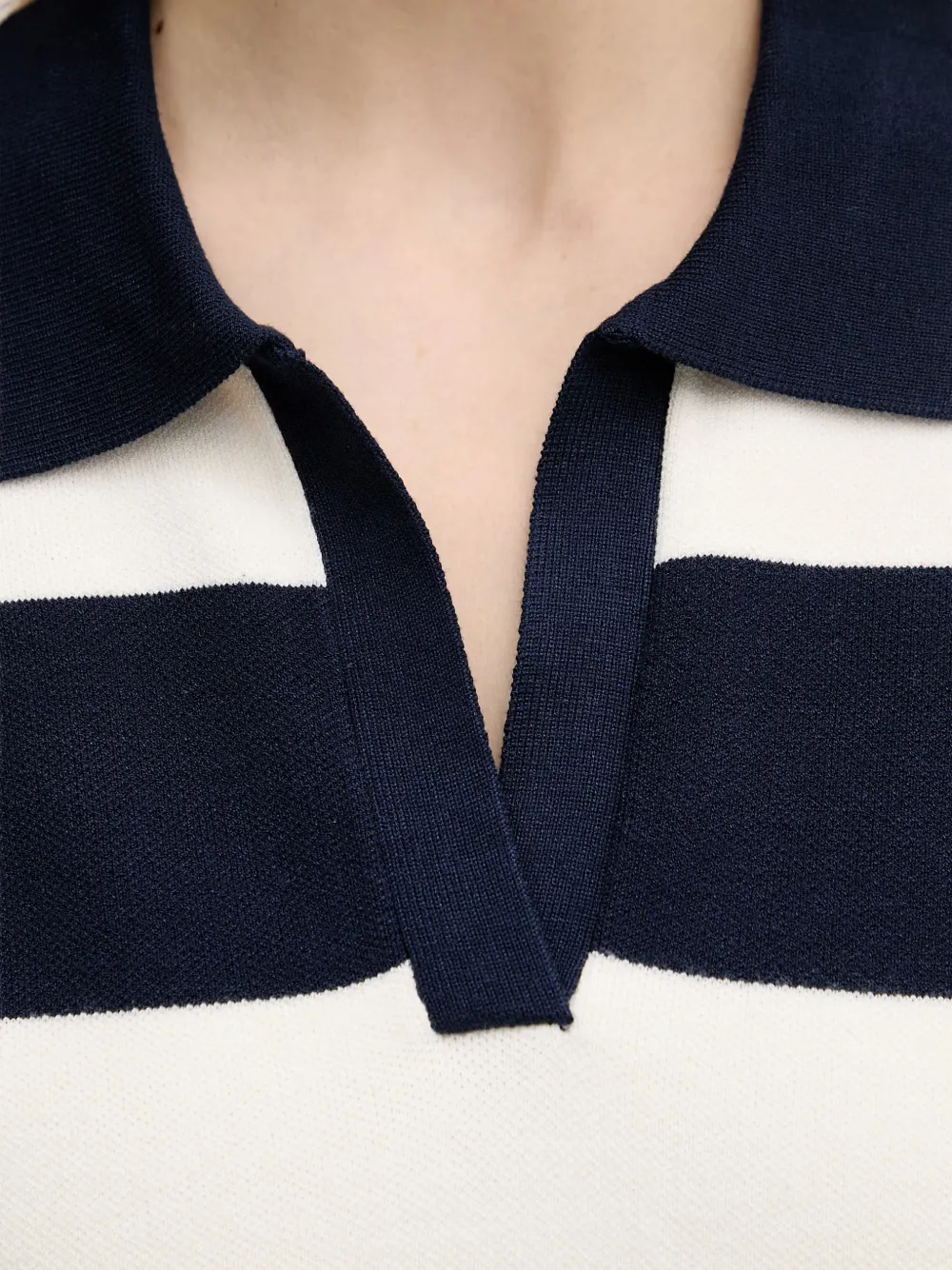 Benetton Gestreepte trui met polokraag Blauw