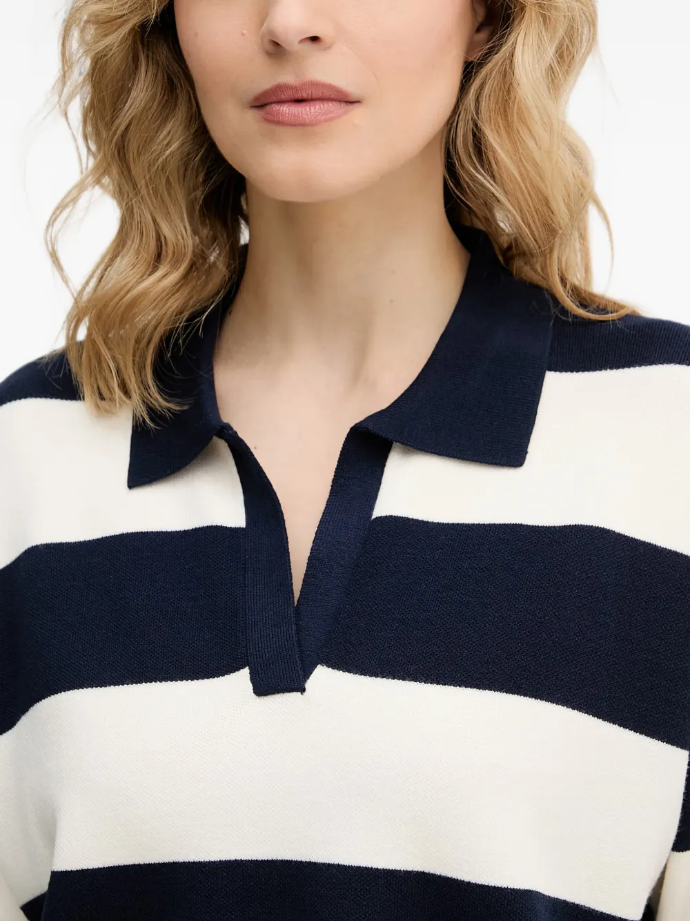 Benetton Gestreepte trui met polokraag Blauw