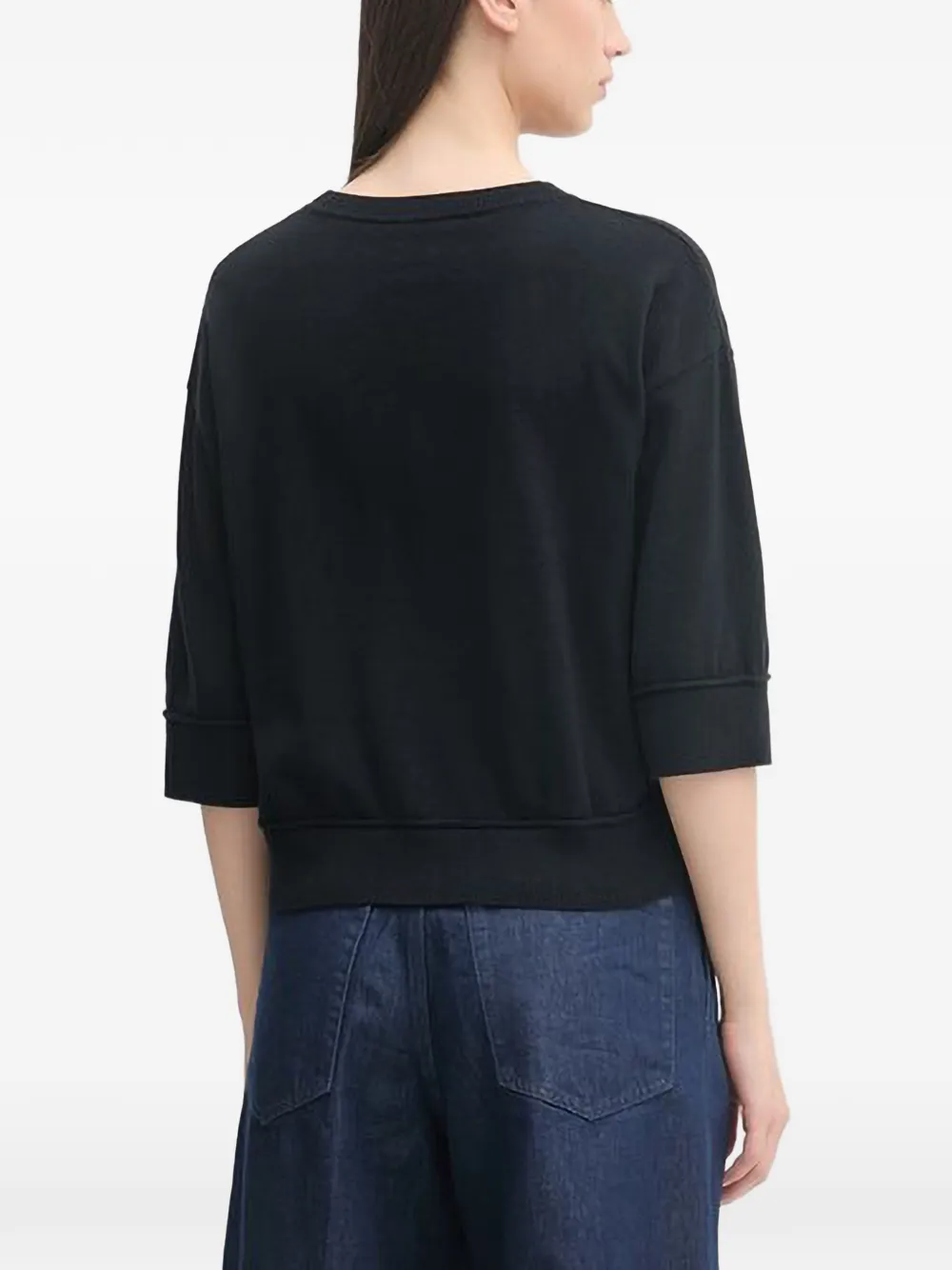 Benetton Trui met cropped mouwen Zwart