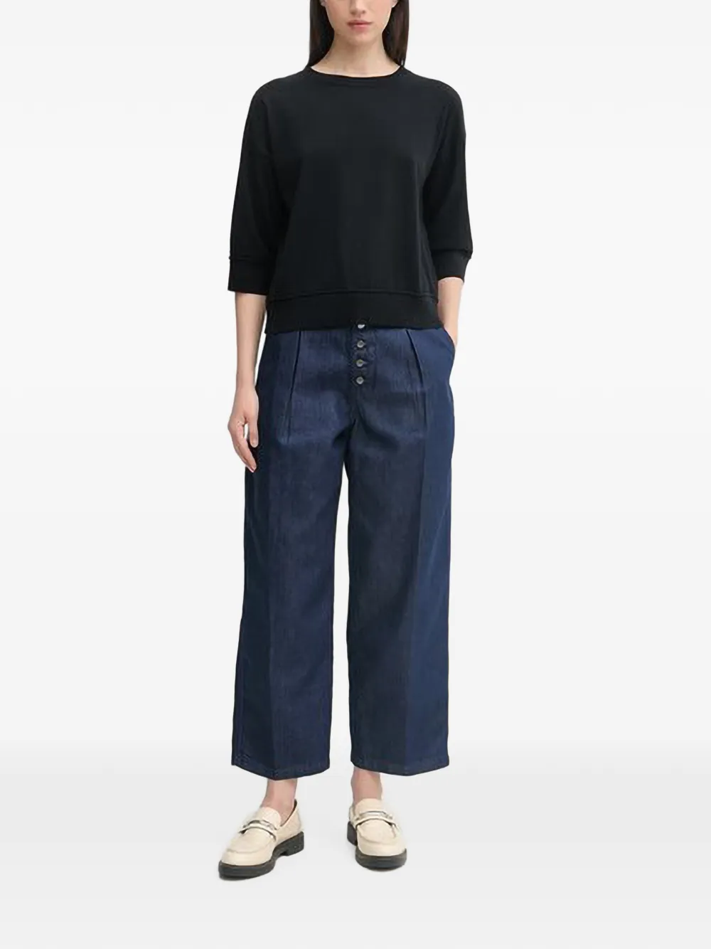 Benetton Trui met cropped mouwen Zwart