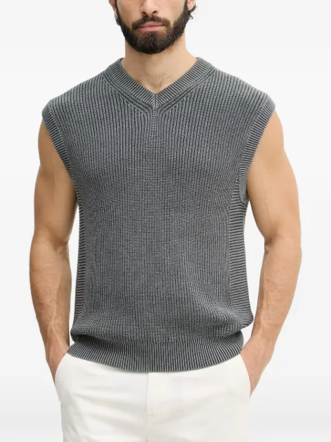 Benetton ribbed-knit V-neck sweater vest