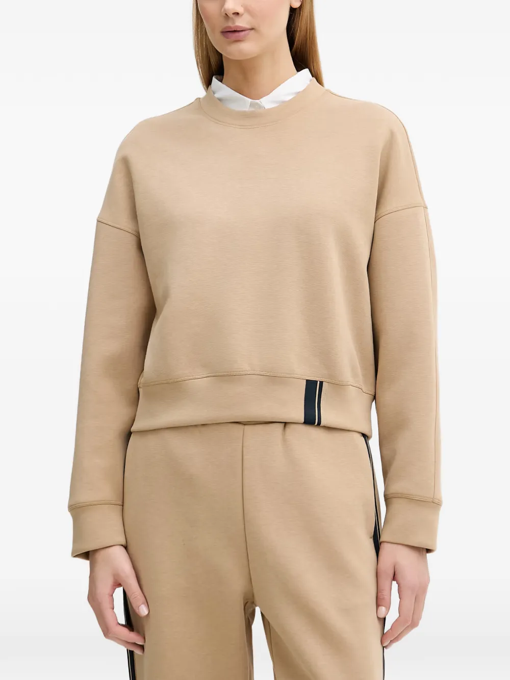 Benetton embroidered-logo crew-neck sweatshirt - Nude