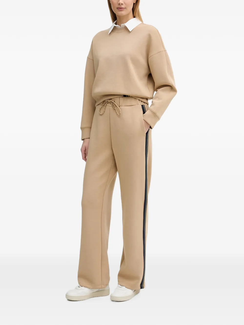 Benetton Sweater met geborduurd logo Beige