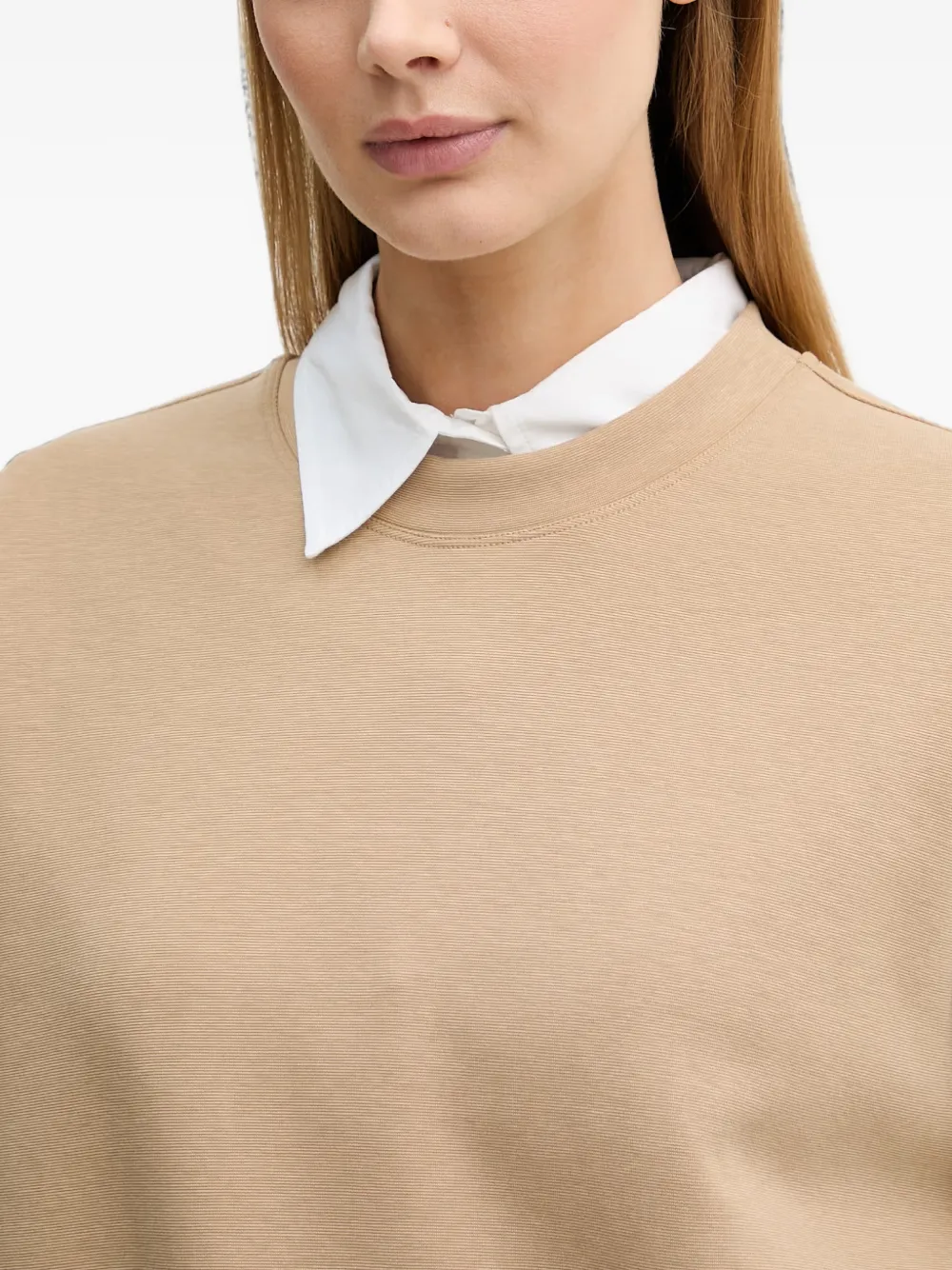 Benetton Sweater met geborduurd logo Beige