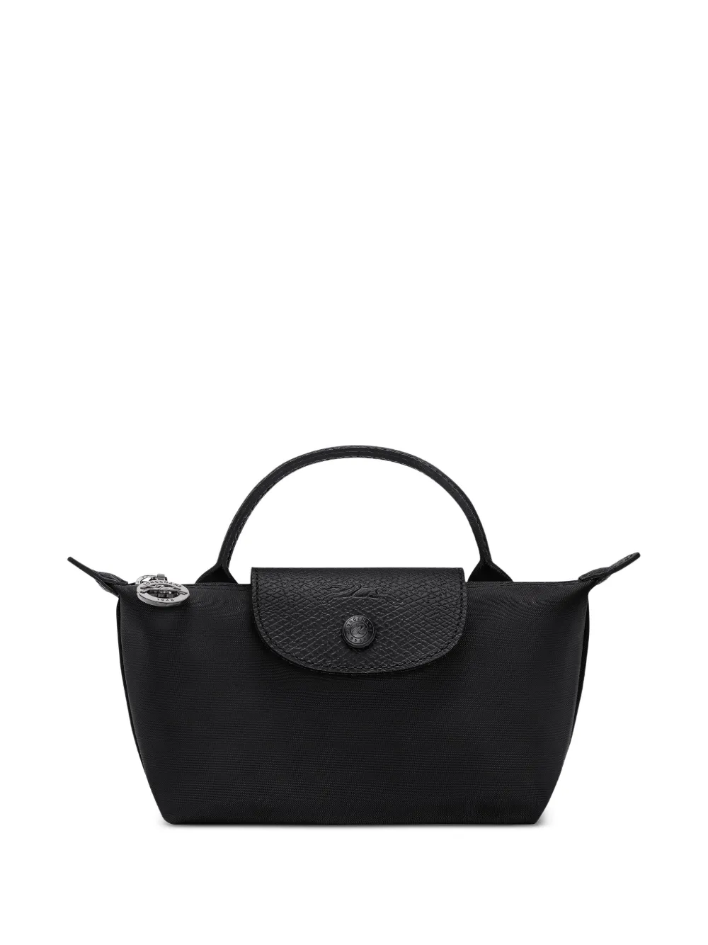 Longchamp Le Pliage leather-trimmed pouch - Nero