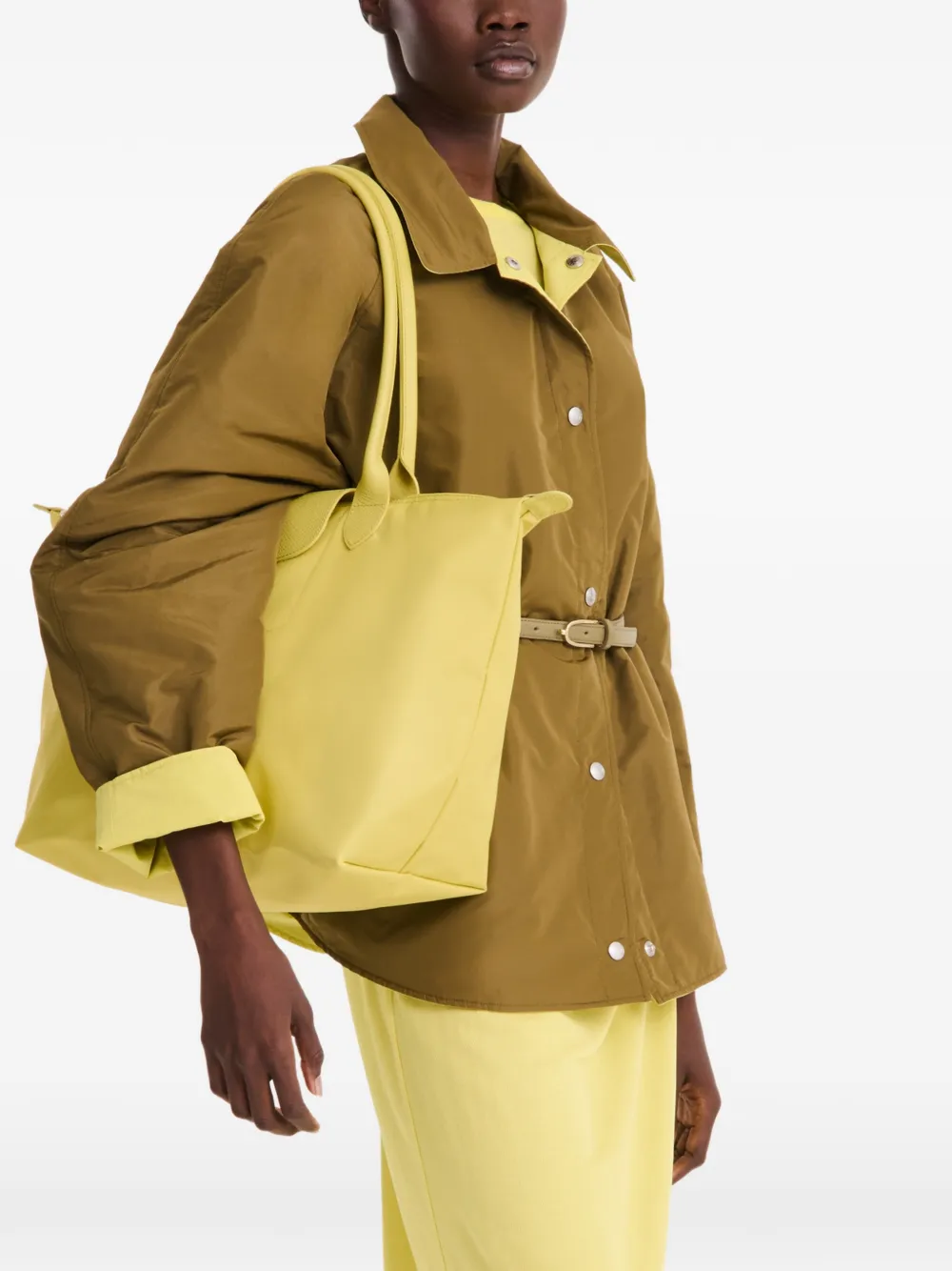 Longchamp Le Pliage One L shopper Geel